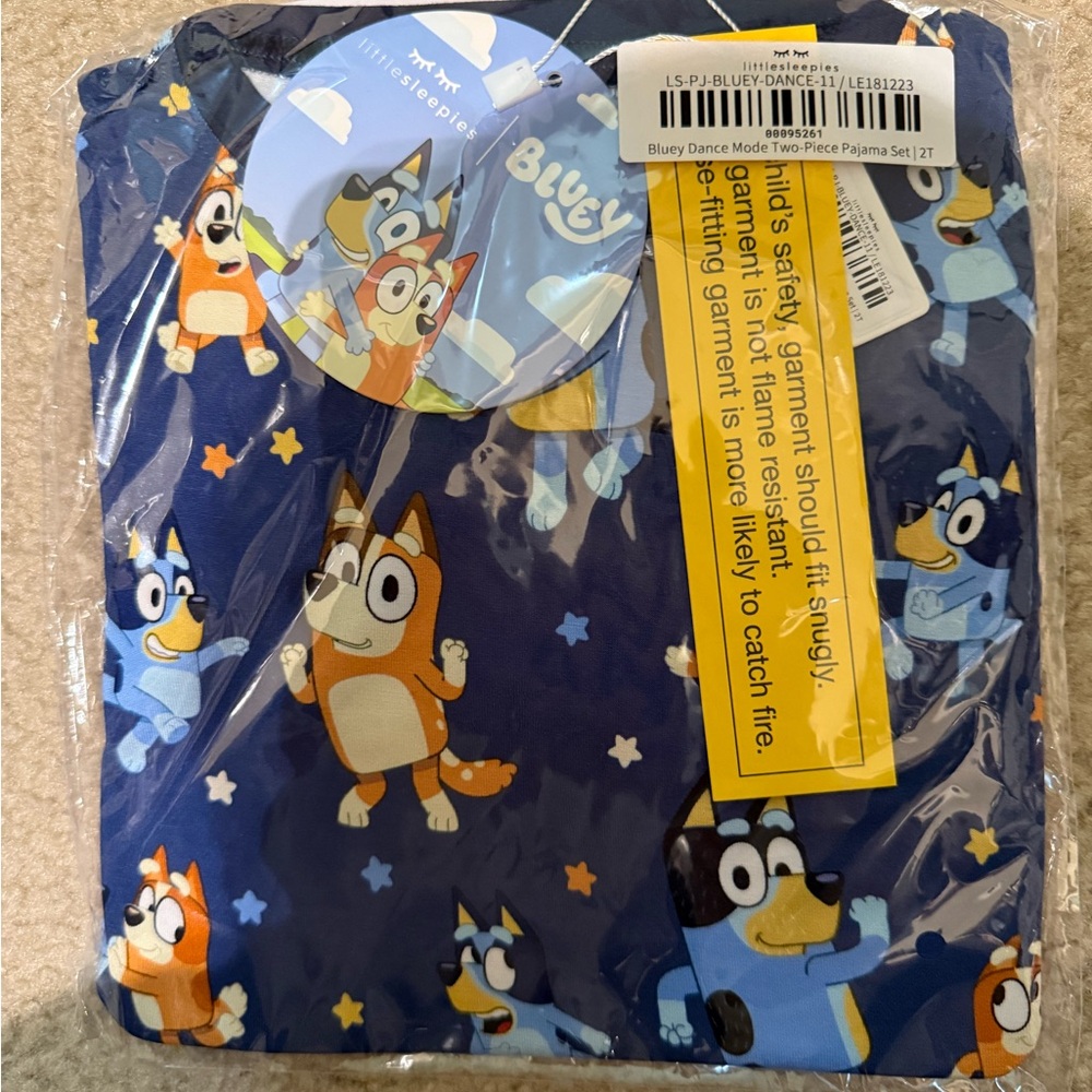 Little Sleepies Bluey Dance Mode two piece long sleeve pajamas